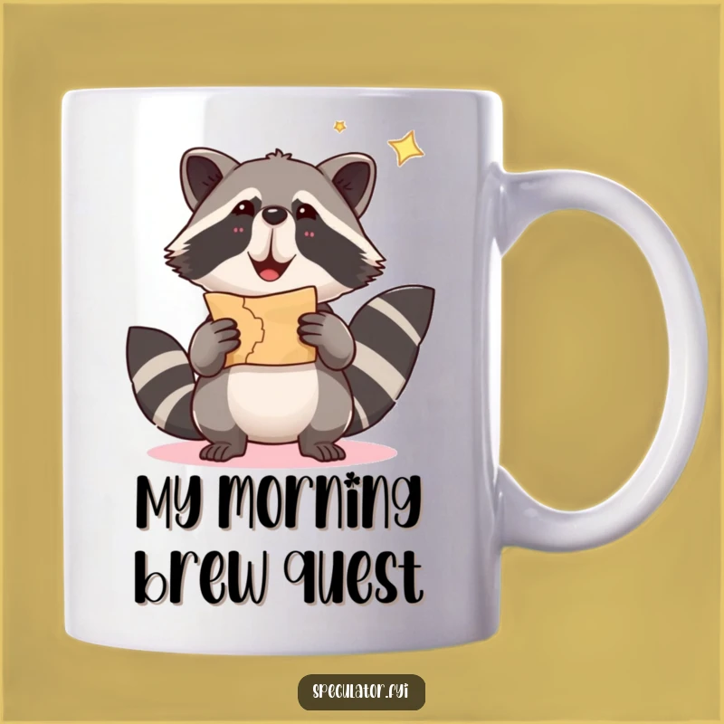 Funny Raccoon Treasure Map Mug - Hilarious Gift for Adventurers!