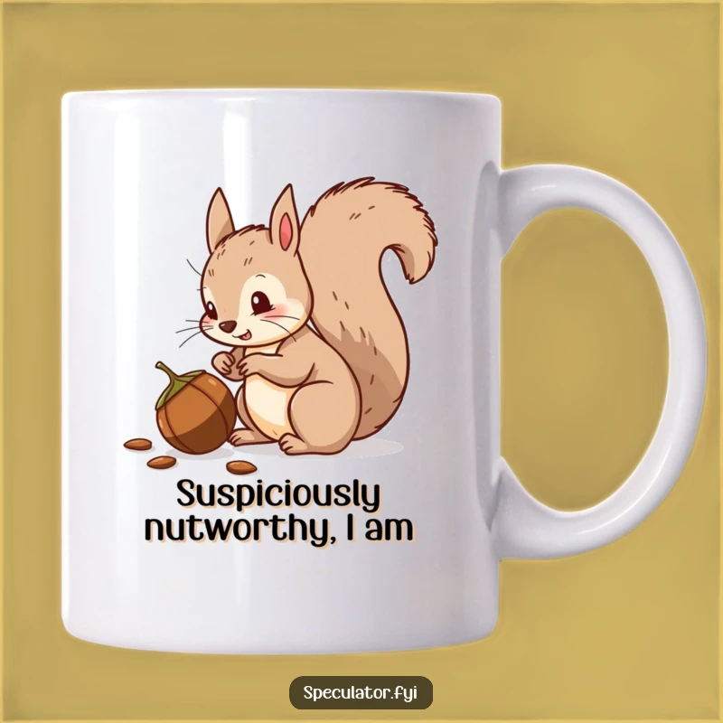 Funny Squirrel Mug: Suspicious Nut Lover, Perfect Squirrel Gift for Humor Lovers