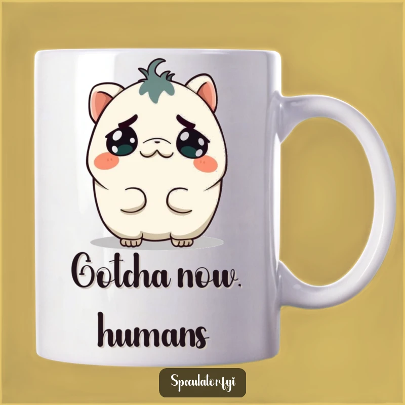Funny Mischievous Kawaii Creature Mug - Perfect Gift for Plotters