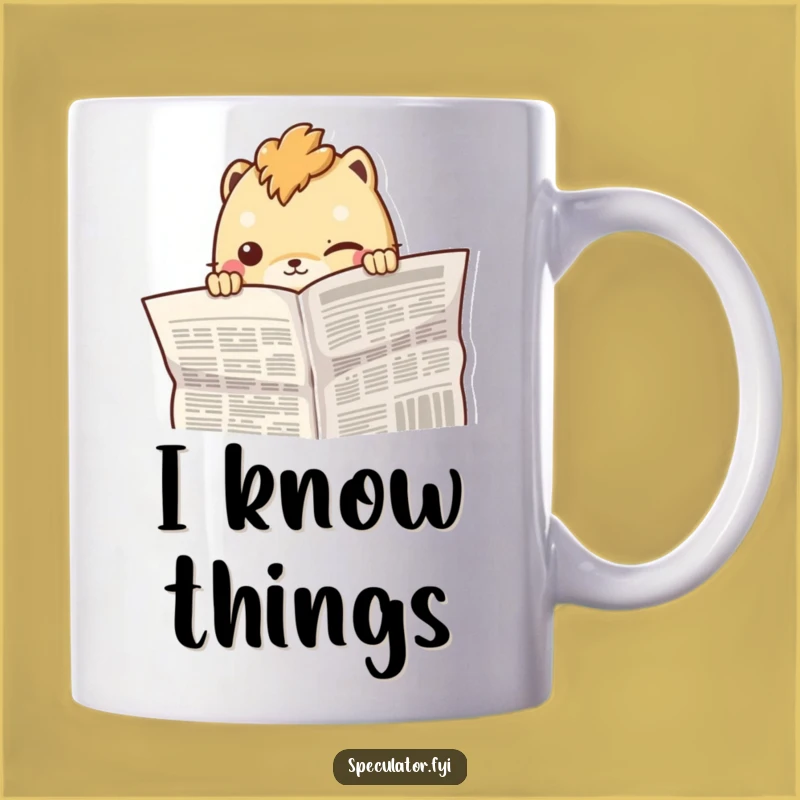 Funny Peeking Creature Mug: Mysterious Smirk Gift for the Curious