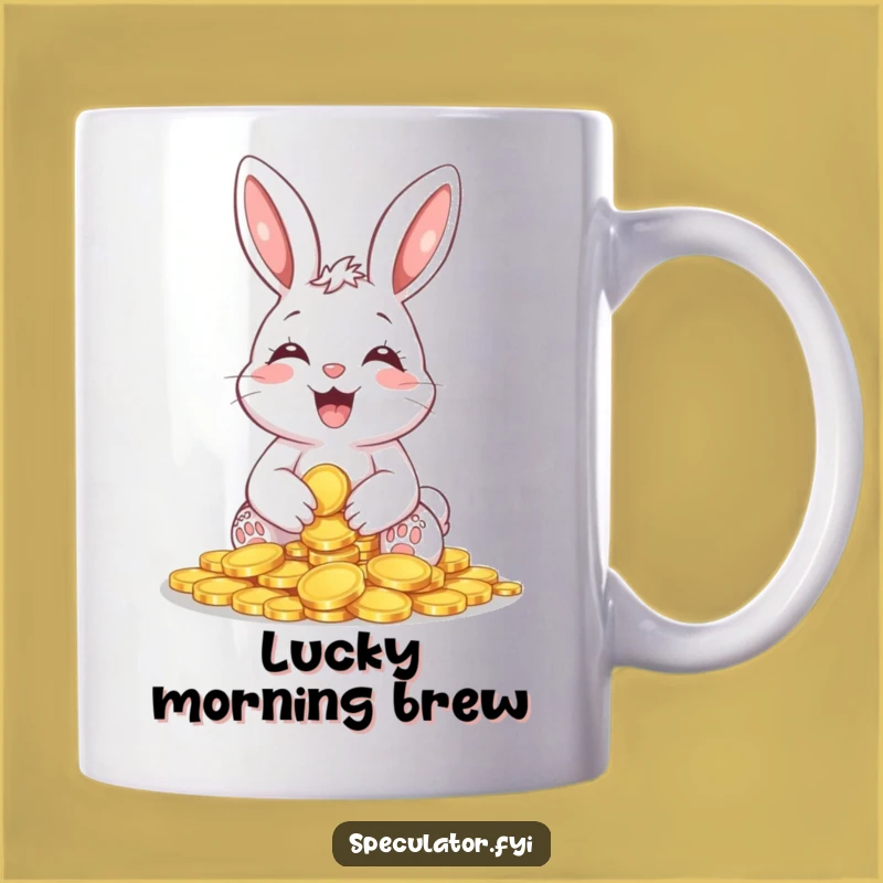 Funny Giggling Bunny Coin Mug: Hoard Your Laughs with This Hilarious Treasure Cup