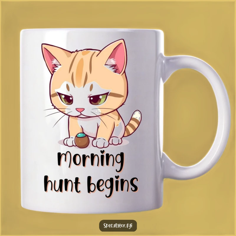 Funny Cat Focus Mug - Intense Observer for Your Morning Coffee