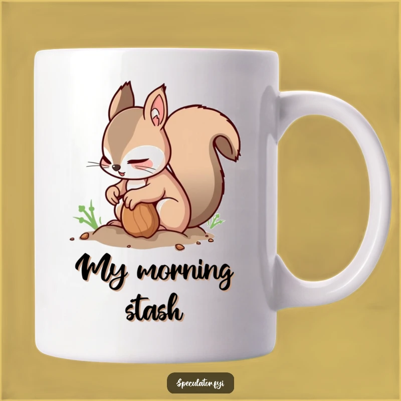 Funny Squirrel Nut Burying Mug - Hilarious Gift for the Busy & Cautious