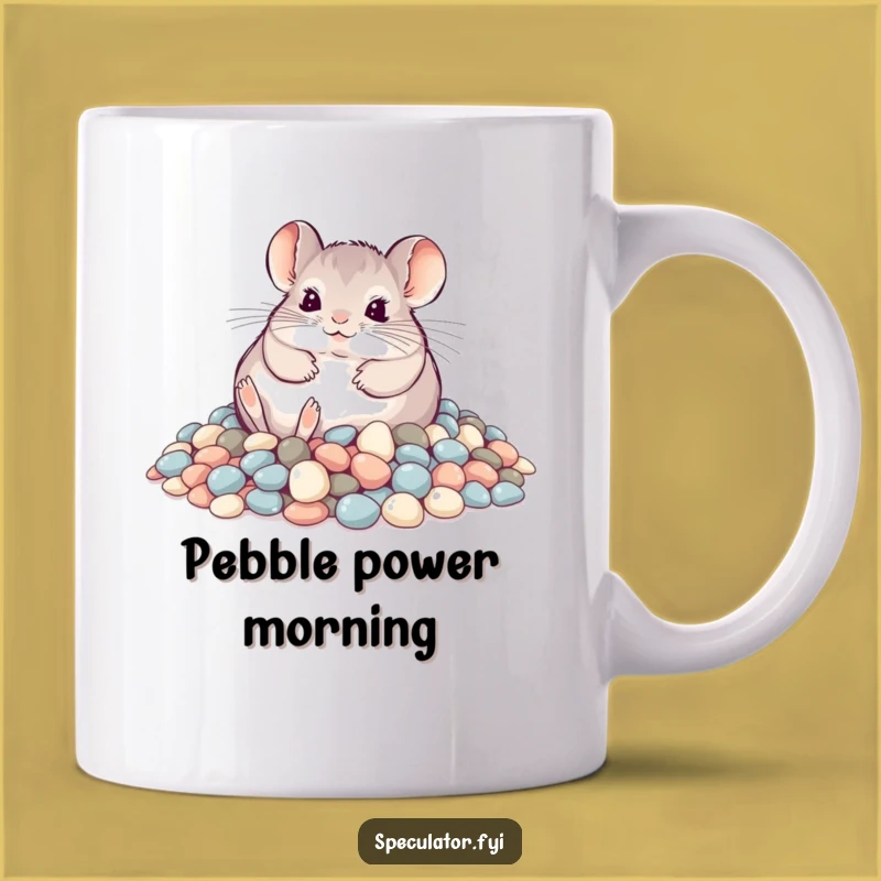 Funny Playful Chinchilla Pebble Mug - Joyful & Whimsical Gift!