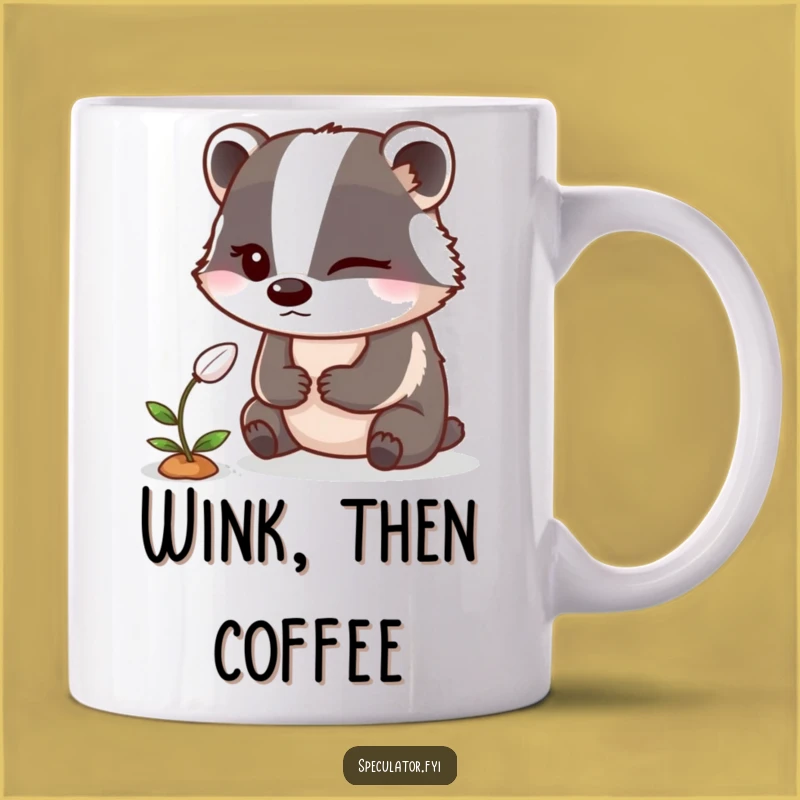 Funny Winking Badger Mug: Sneaky Gardener Vibes, Perfect Gift for Plant Lovers