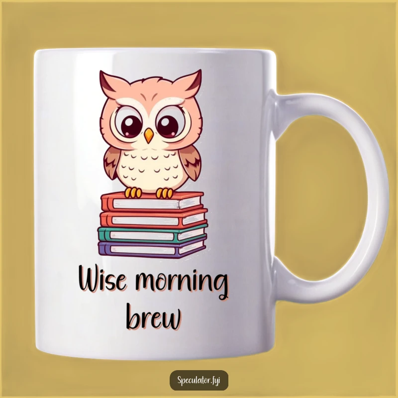 Funny Owl Book Stack Mug - Hilarious Gift for the Brainy & Witty