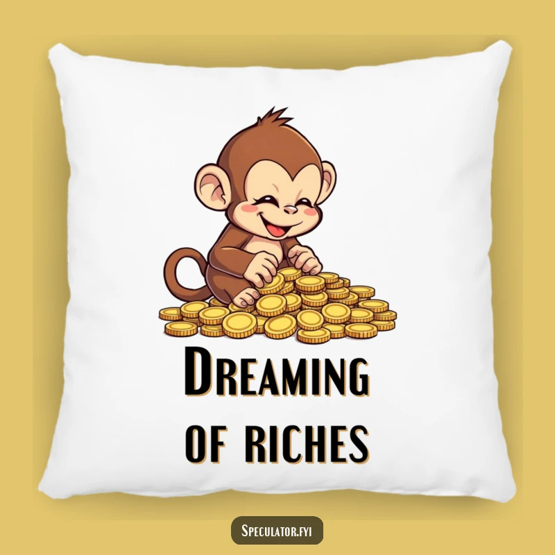 Comfy Funny Monkey Counting Coins Pillow - Soft Primate Treasure Pillow Gift