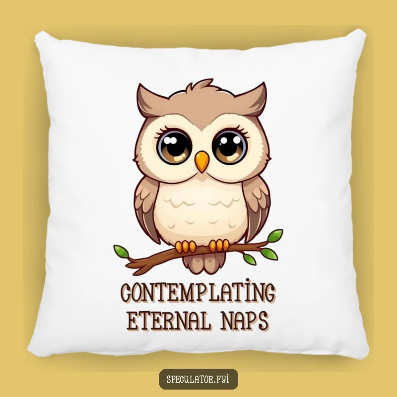 Funny Owl Pillow: Cozy Wise Gazer, Comfortable Thoughtful Gift