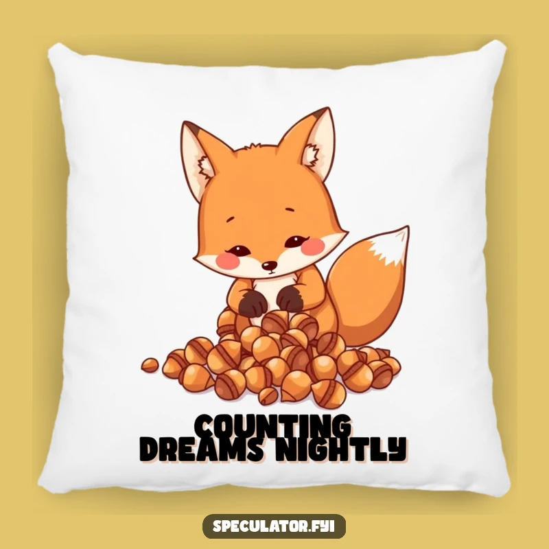 Funny Fox Acorn Counting Pillow - Cozy Comfort with Foxy Smarts