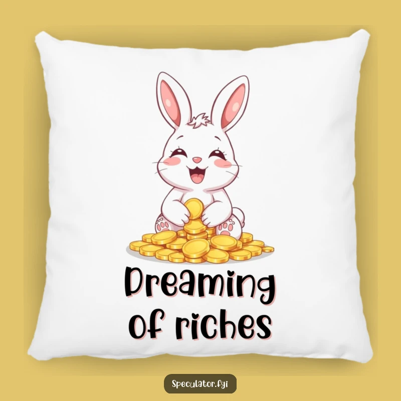 Cozy Funny Giggling Bunny Coin Pillow: Snuggle Up with Fortune and This Hilarious Design