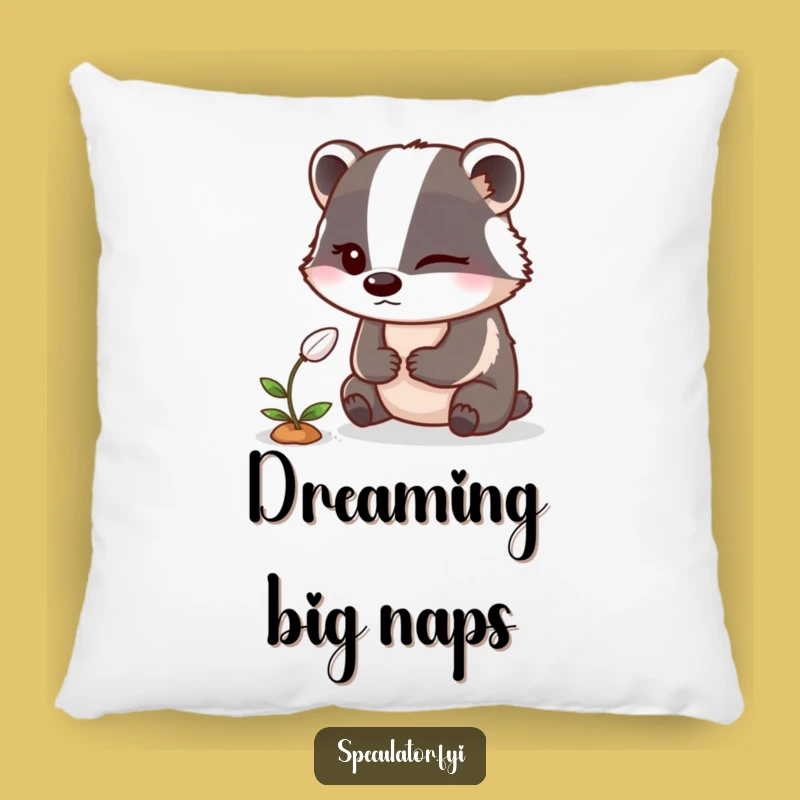 Funny Winking Badger Pillow: Cozy Comfort with Sneaky Charm, Perfect Humorous Gift