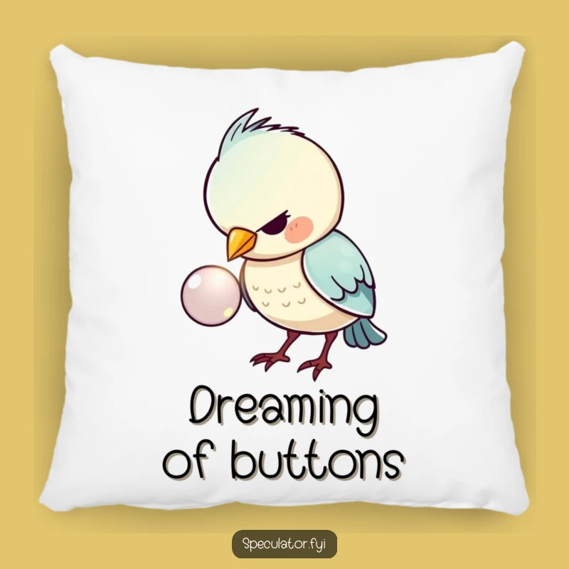 Funny Kawaii Bird Button Cuddle Pillow - Soft & Humorous Decor