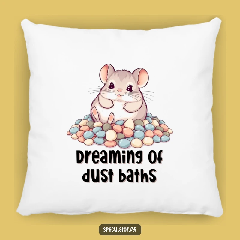 Funny Playful Chinchilla Pebble Pillow - Comfy Bliss!