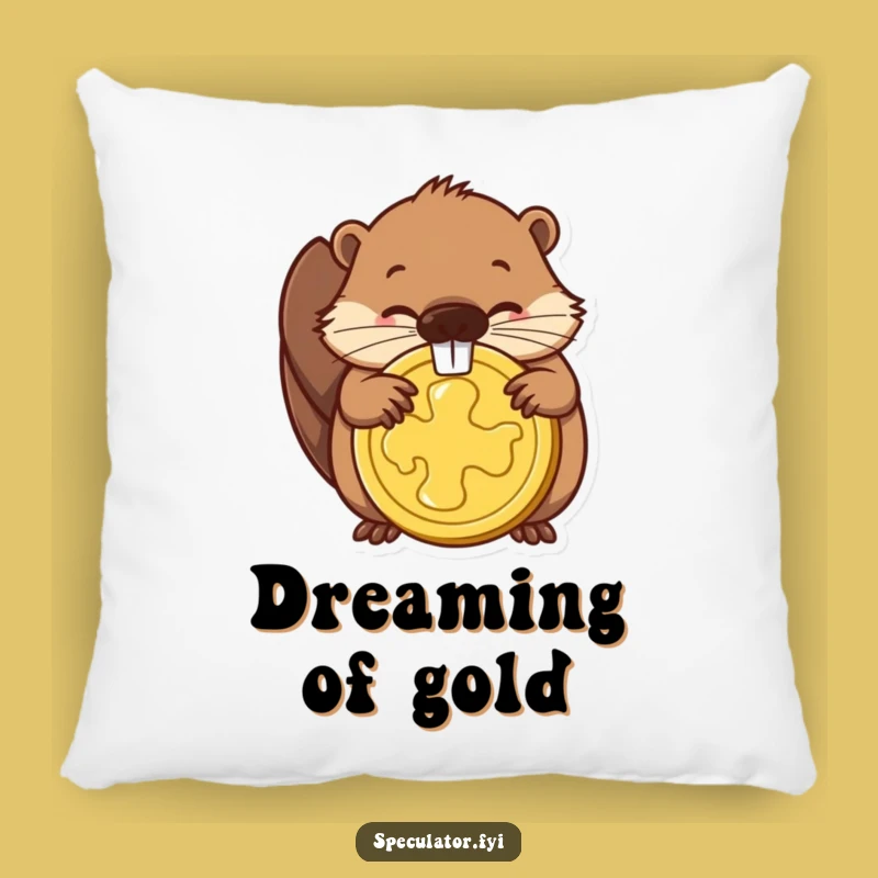 Funny Beaver Coin Pillow: Cozy Accent for Determined Dreamers