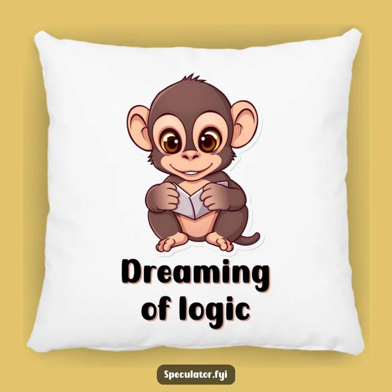 Funny Monkey Pattern Pillow: Cozy Accent for Analytical Nooks
