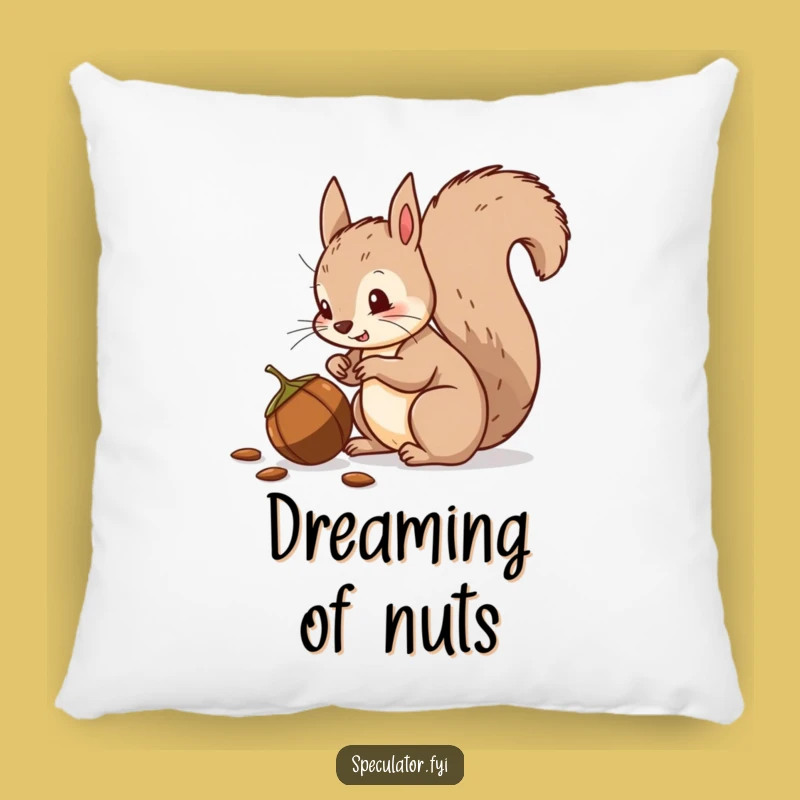 Funny Squirrel Pillow: Suspicious Nut Cuddler, Cozy Humorous Decor Gift