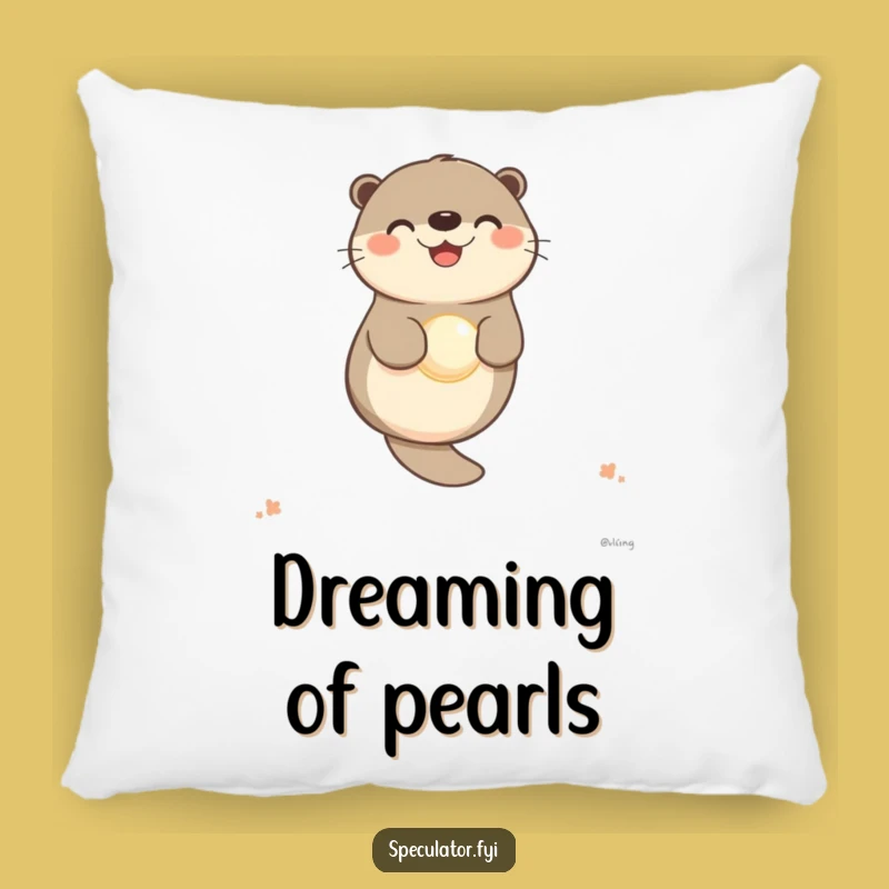 Funny Otter Pearl Pillow: Snuggle Up With Aquatic Bliss!