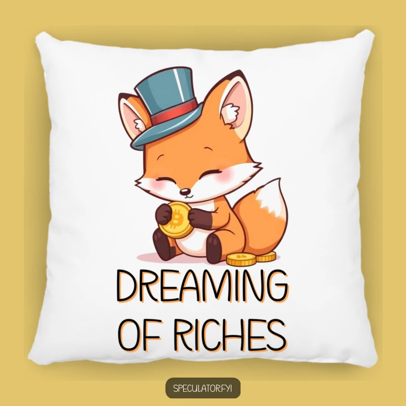 Funny Fox in Top Hat Pillow - Plush Investor Comfort, Adorable Humorous Gift