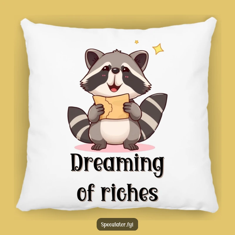 Funny Raccoon Treasure Map Pillow - Comfy and Hilarious Decor!