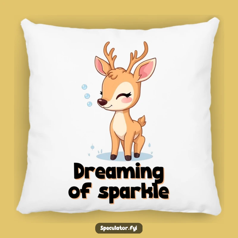 Funny Delighted Deer Dewdrop Pillow - Cozy & Tranquil Home Accent