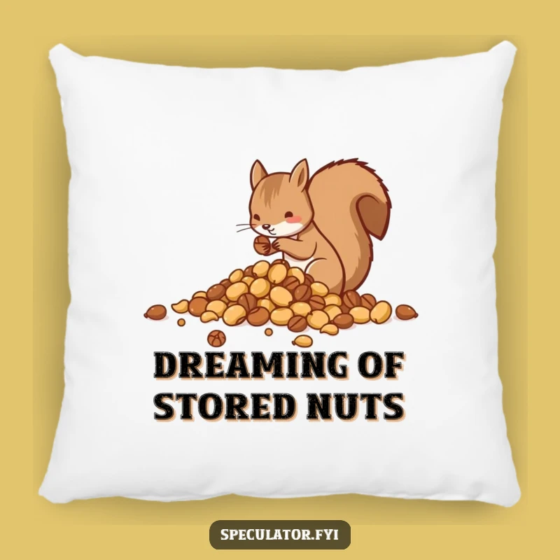Funny Squirrel Sorting Nuts Pillow - Cozy Organizer Cushion, Adorable Humorous Gift