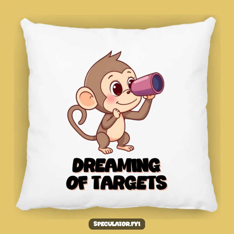 Funny Monkey Spyglass Banana Pillow - Cozy Humor for Your Sofa