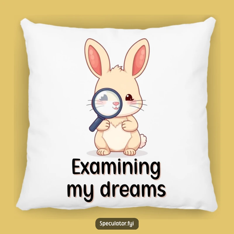 Funny Kawaii Rabbit Magnifying Glass Pillow - Soft Funny Gift!
