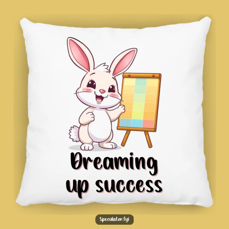 Funny Bunny Comfort Pillow - Confident Chart Pointer, Cozy & Hilarious Decor Gift