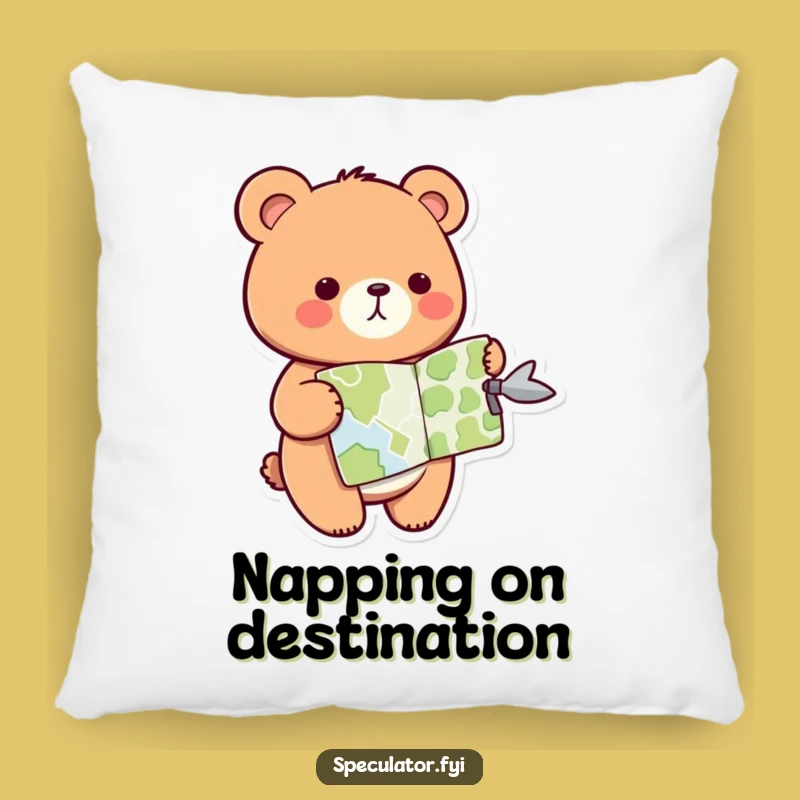 Funny Kawaii Bear Pillow: Map Comfort for Any Direction