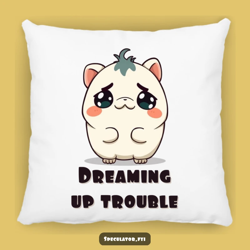 Funny Mischievous Kawaii Creature Pillow - Cozy Gift for Plotters