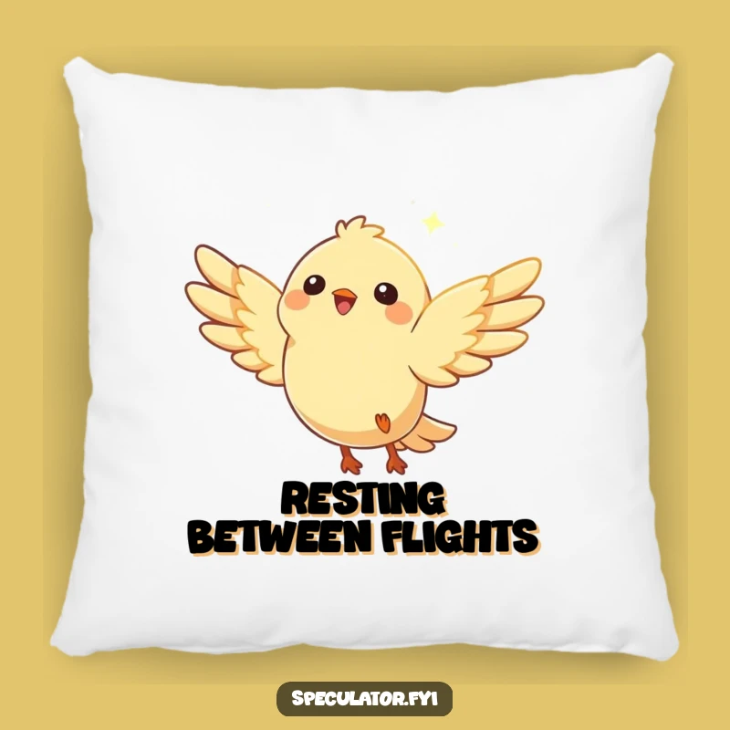 Funny Soaring Bird Pillow: Cozy Comfort with a Happy Character Design