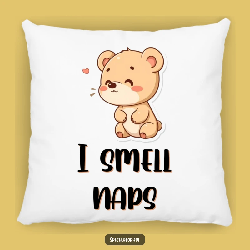 Cute Funny Bear Cub Sniffing Pillow: Curious Character Comfort, Perfect Funny Gift