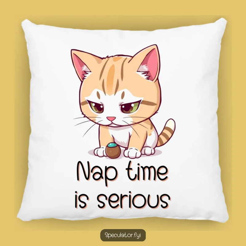 Funny Cat Focus Pillow - Cuddle Up with Intense Charm