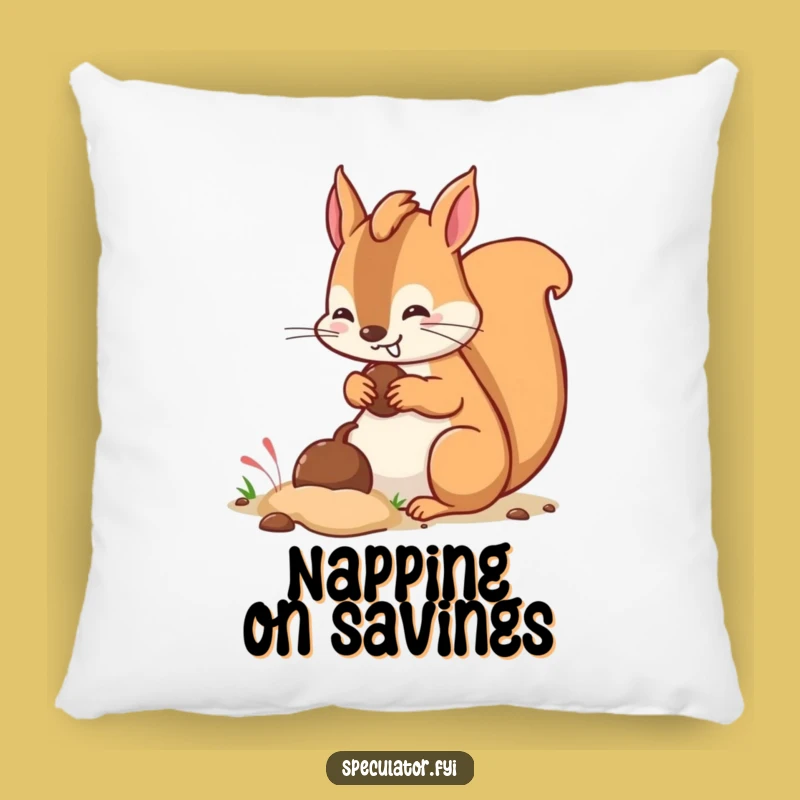 Funny Kawaii Squirrel Burying Nut Pillow - Comfy Funny Gift!