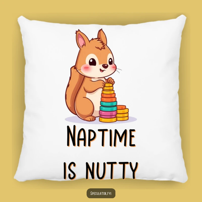 Funny Squirrel Counting Tokens Pillow: Soft, Cozy, Playful Accent Gift