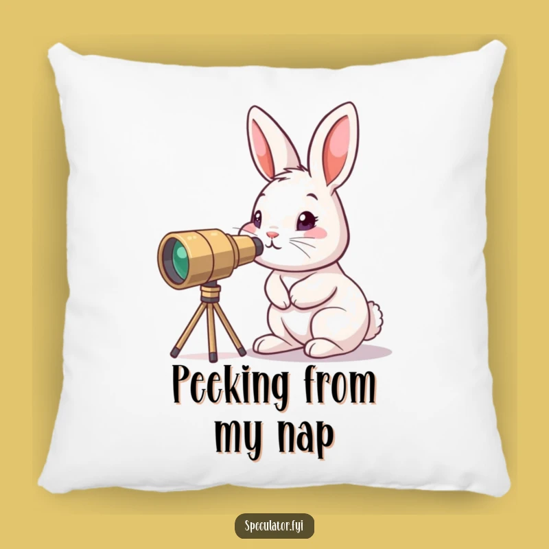 Funny Curious Bunny Pillow: Cozy Explorer Character Cushion Gift