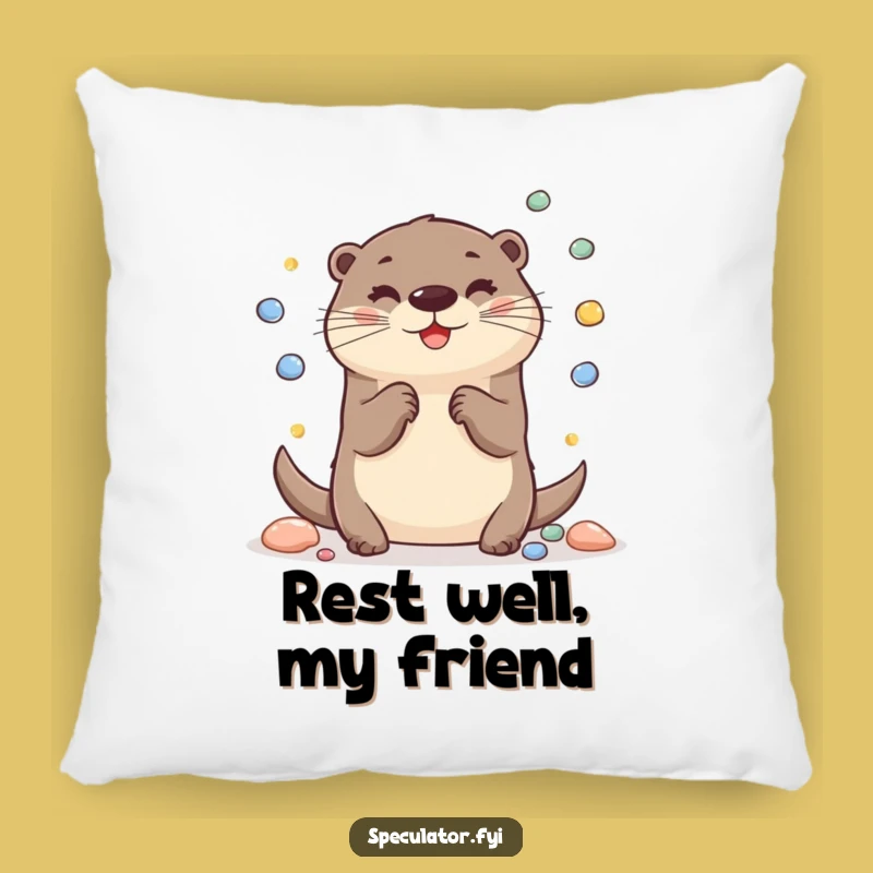 Funny Cheerful Otter Pillow: Cozy Comfort with Playful Vibes, Perfect Humorous Gift