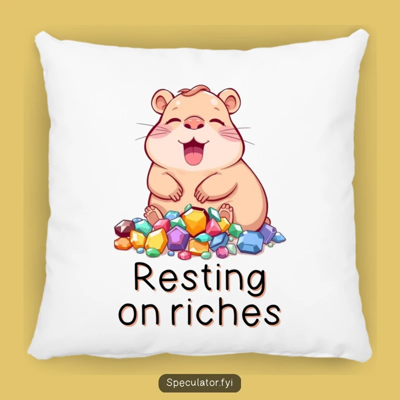 Funny Capybara Jewels Pillow: Snuggle Up With Sparkling Comfort!