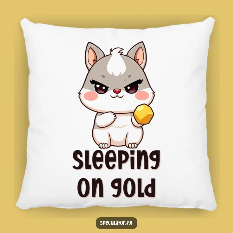 Funny Kawaii Treasure Pillow - Sly Wink Nugget Cushion for Gift