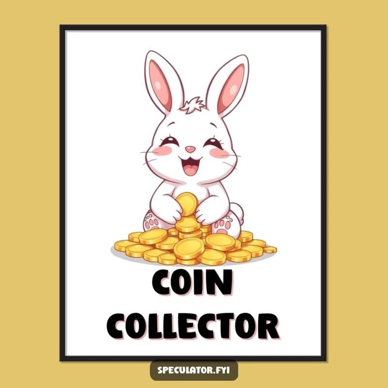 Funny Giggling Bunny Coin Digital Art: Bring Playful Fortune to Your Digital Space