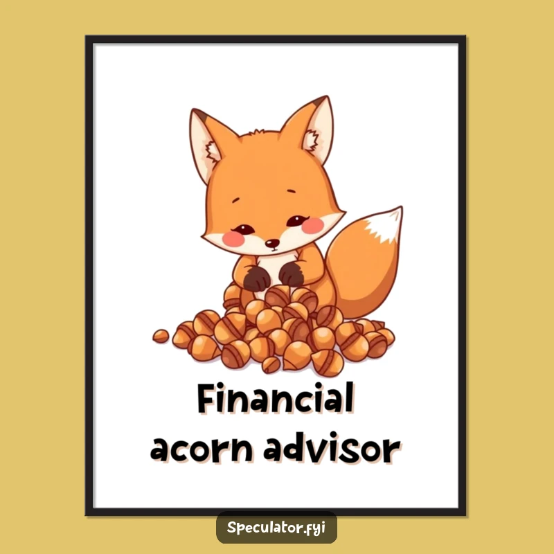 Funny Fox Acorn Counting Digital Art - Instant Wit Download