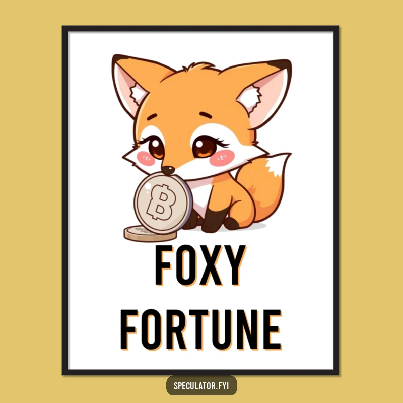 Funny Fox Coin Digital Art: Instant Download for Witty Decor!