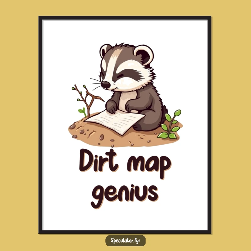 Funny Badger Plan Digital Art - Instant Strategic Decor