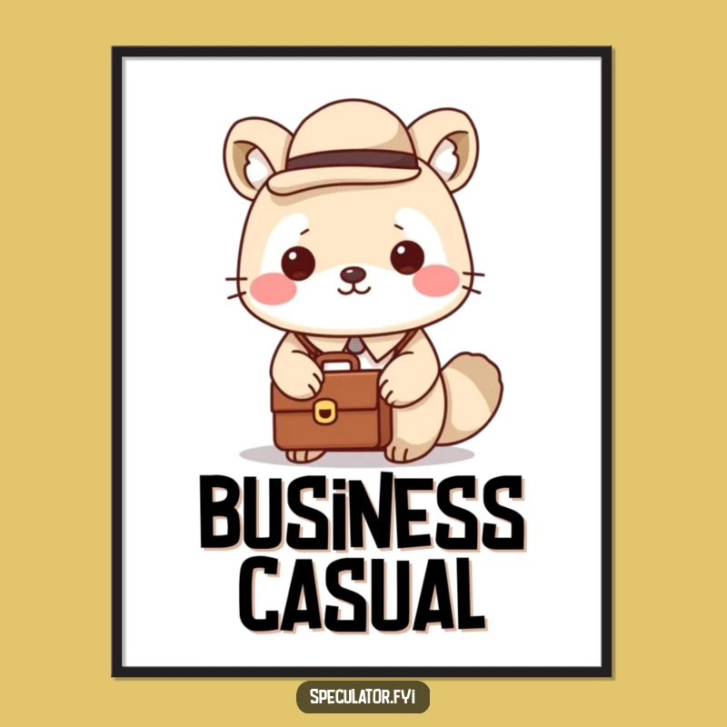 Funny Dapper Kawaii Animal Digital Art - Printable Gift for the Executive