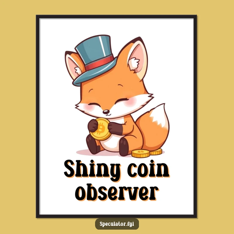 Funny Fox in Top Hat Digital Art - Sophisticated Investor Decor, Humorous Print Gift