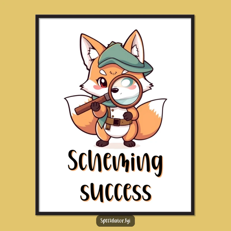 Funny Fox Map Digital Art: Instant Adventure for Your Walls!