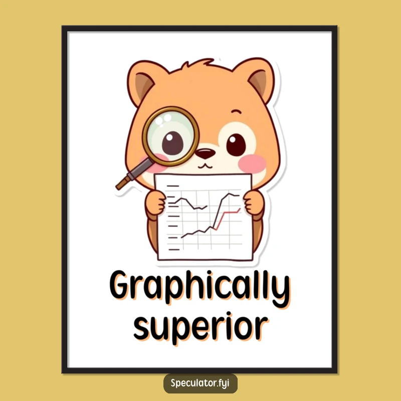 Funny Kawaii Animal Digital Print: Monocle Creature Studying Art, Hilarious Decor