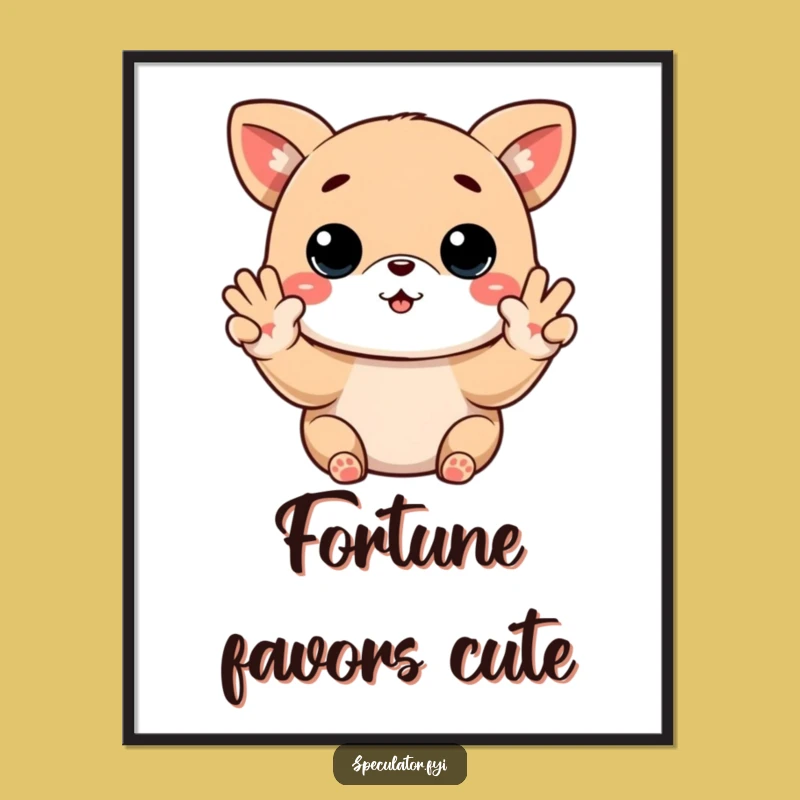 Funny Kawaii Stock Trader Digital Print - Buy Low Sell High Animal Wall Art Gift
