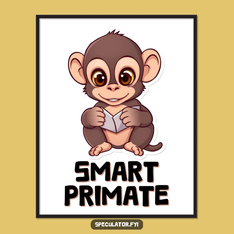 Funny Monkey Pattern Digital Print: Clever Art for Analytical Spaces