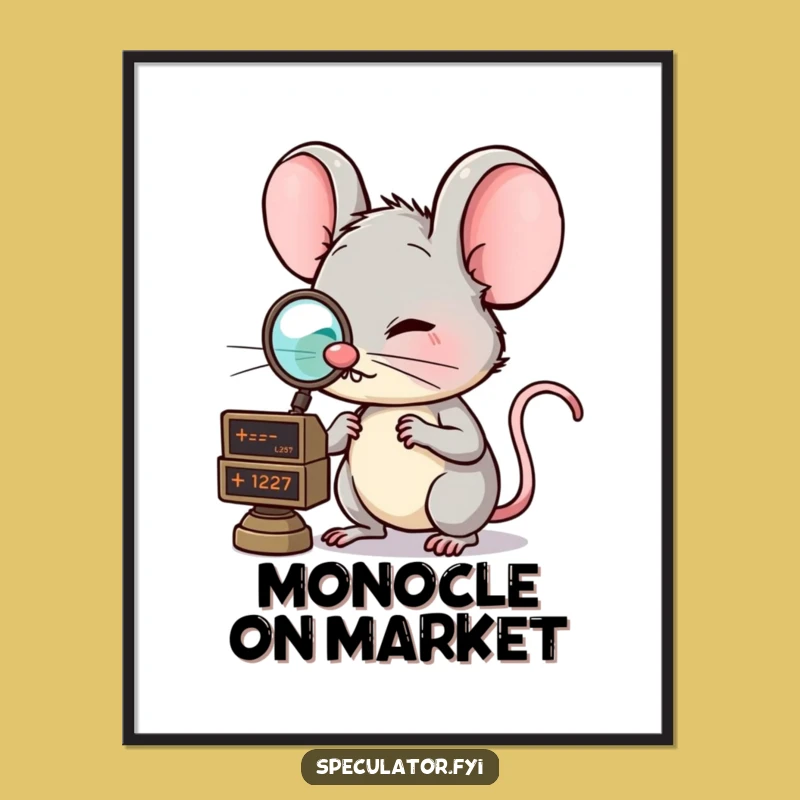 Funny Mouse Finance Digital Art: Clever Character Print, Perfect Funny Gift